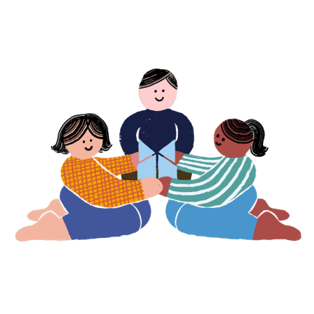 image of a family playing